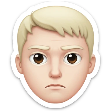 Stern serious face sticker