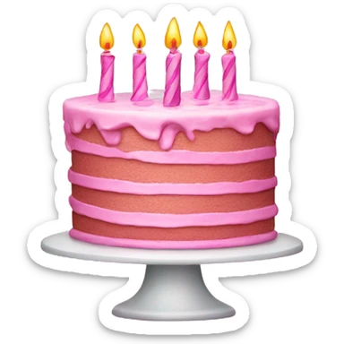 Pink birthday cake  sticker