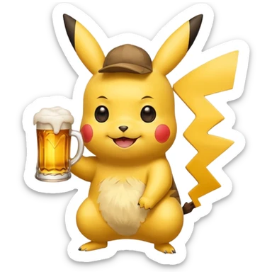 Pikachue bier sticker