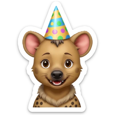 Birthday girl hyena sticker