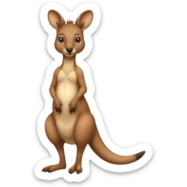 kangaroo with earrings, full body sticker