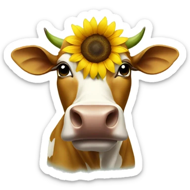 Sunflower cow sticker