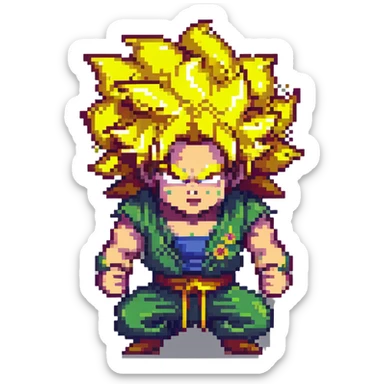coughing Super Saiyan stoner with smokey background sticker