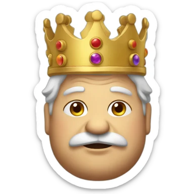 create a emoji of an old chubby man wearing a crown like a king sticker