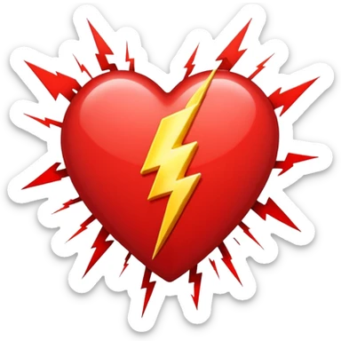 Un corazón con un Rayo  sticker