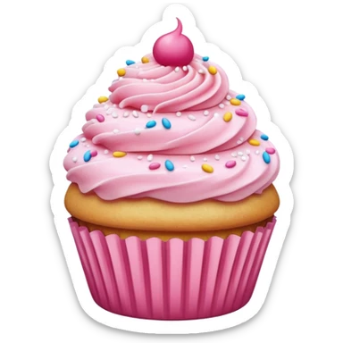 Cupcake with pink icing sticker