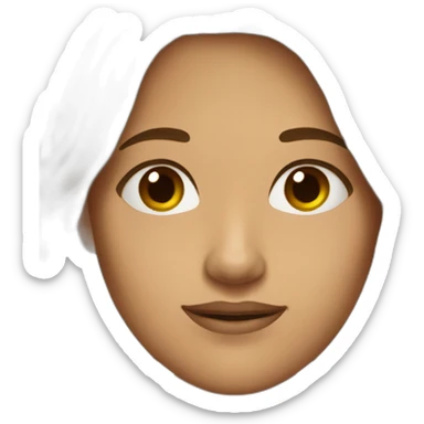 20 year old woman with long brown hair and long face with olive skin color  sticker