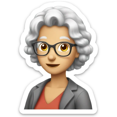 Gray hair lady bingo sticker
