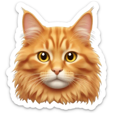 Orange fluffy cat sticker