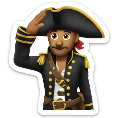 a pirate saluting sticker