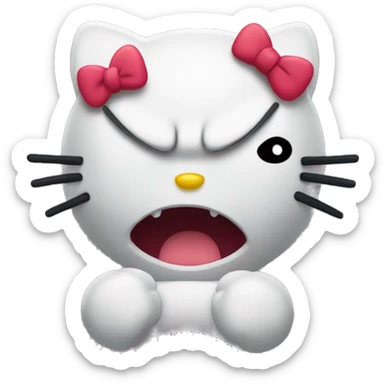 hello kitty angry face  sticker