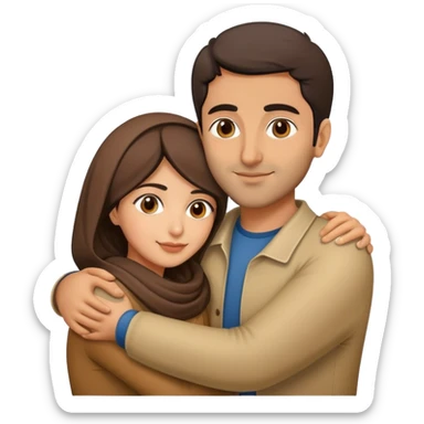 Iranian couple hugging each other  sticker