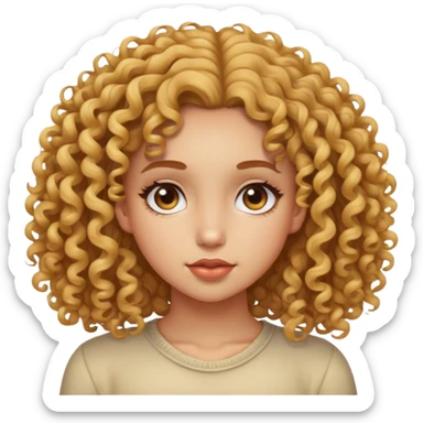 girl with curly hair sticker
