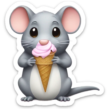 rat eating ice cream sticker