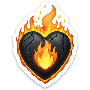 A black fire love hurt sticker