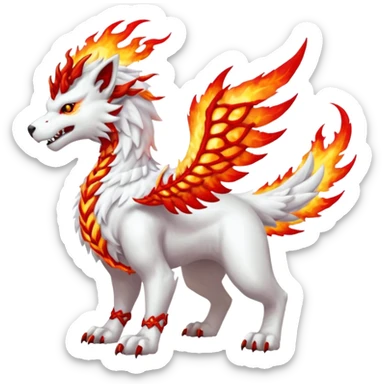 Metallic Fiery Aerial Wickerbeast-Reshiram-canine sticker