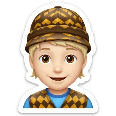 print hat with kid sticker