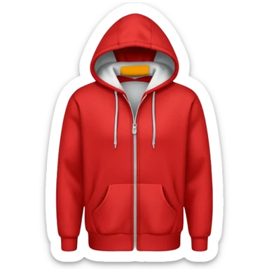 hoodie red simple, dont add laces and no face ore smile sticker