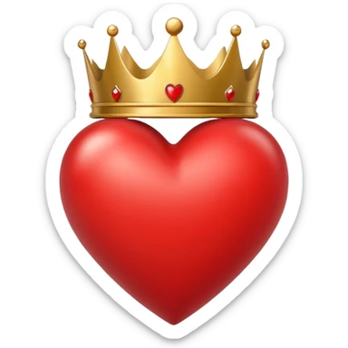 I want a red heart these emoji ❤️ and i also want a crown like this 👑 on it from front and it should be from a one side sticker