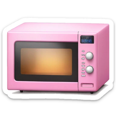 Realistic pink microwave oven  sticker