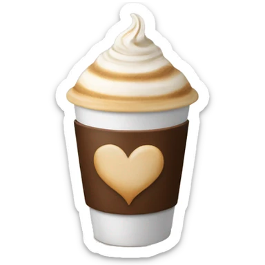 cappucino heart cup sticker