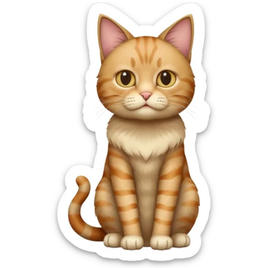 full body of a cat sitting, but the head and face is a human man sticker