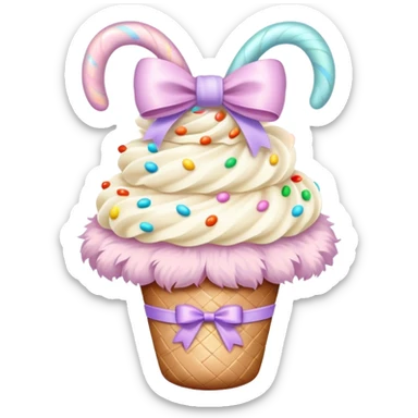 easter whip with decorative pastel colored bows sticker