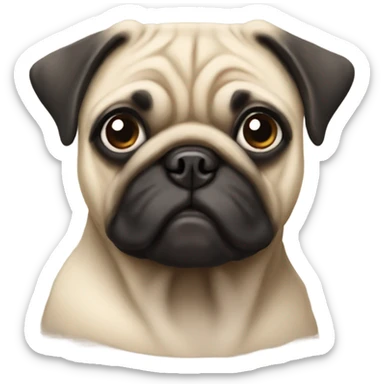 Beige male pug sticker