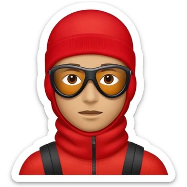 robber in a red ski mask sticker