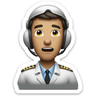 Male pilot Yelling sticker