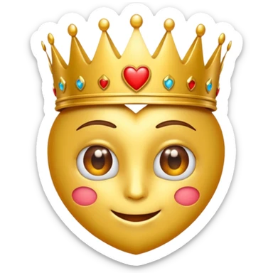 Un emoji con una corona y los ojos enamorados  sticker