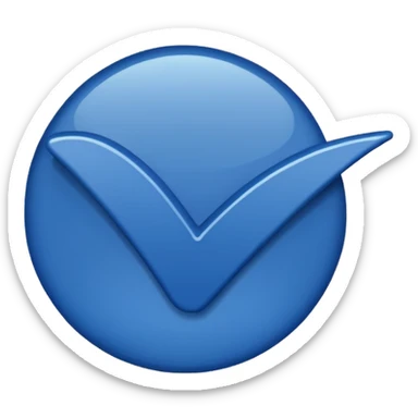 Dark blue checkmark for social media. sticker