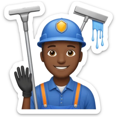 Window Cleaner  black man  sticker