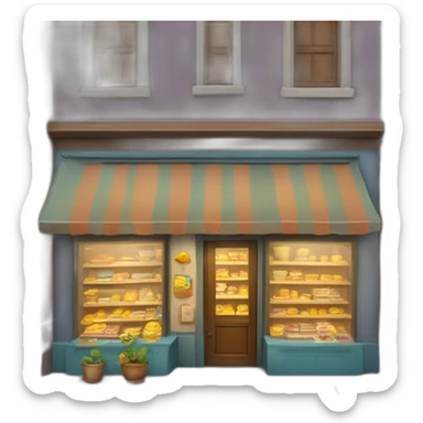 Un petit magasin rempli de divers articles avec un indien à l'intérieur, le magasin a la forme d'un couloir ouvert sur la rue sticker