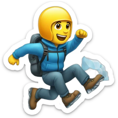 escalando hielo con piolet sticker
