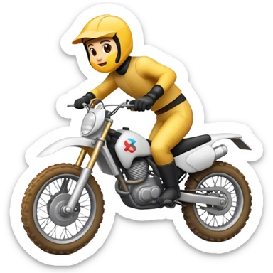 Emoji on dirtbike sticker