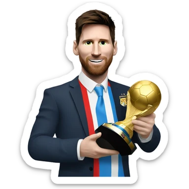 Messi con la copa del mundo sticker