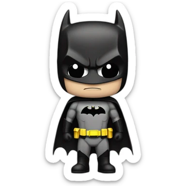 serious arkham batman with angry look and white eyes sticker