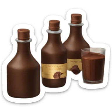 Four Chocolate bottles with liquor sticker