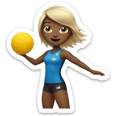 summer olympics girl playing volleyball sticker