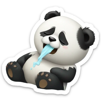 Sick cute Panda in bed sneezing sticker