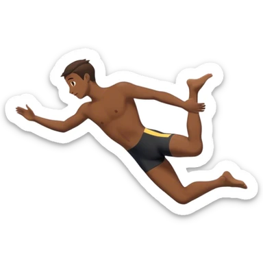 A diver mid-air after jumping off a diving pool,  Below him, a pool labeled "Confidence". A subtle 5-4-3-2-1 on the diving board shows they took the leap despite fear. sticker