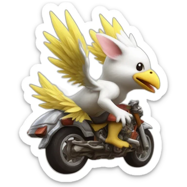 Moogle riding chocobo ff9 sticker