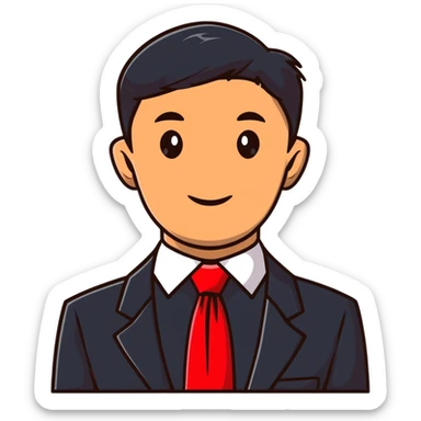 red necktie, formal business accessory sticker