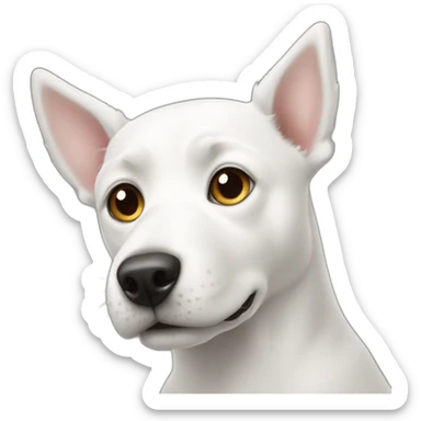 white doggie with tiny ears sticker