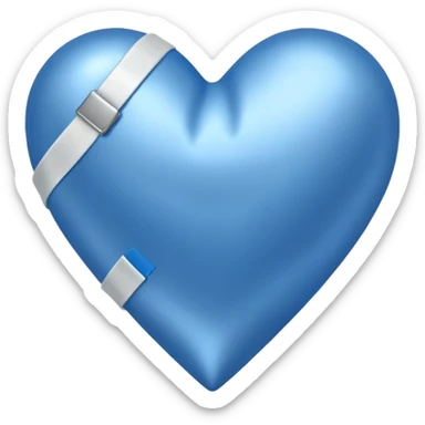 blue heart with a bend aid sticker