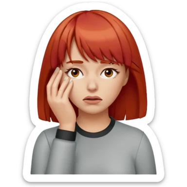 This emoji 🤦‍♀️ but with red hair and bangs  sticker