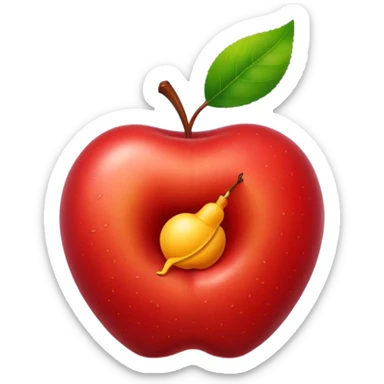 worm make a hole on apple sticker