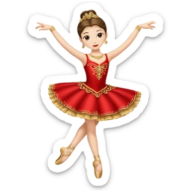 rococó ballet rojo con dorado sticker