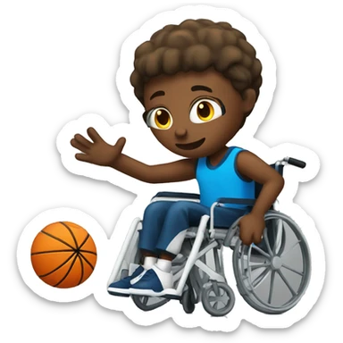 Wheel chair person playing basketball sticker